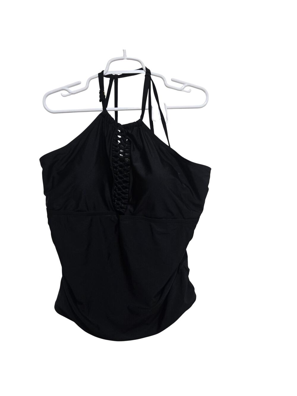 Swimsuits For All Black High Neck Tankini Swim Top Size 22